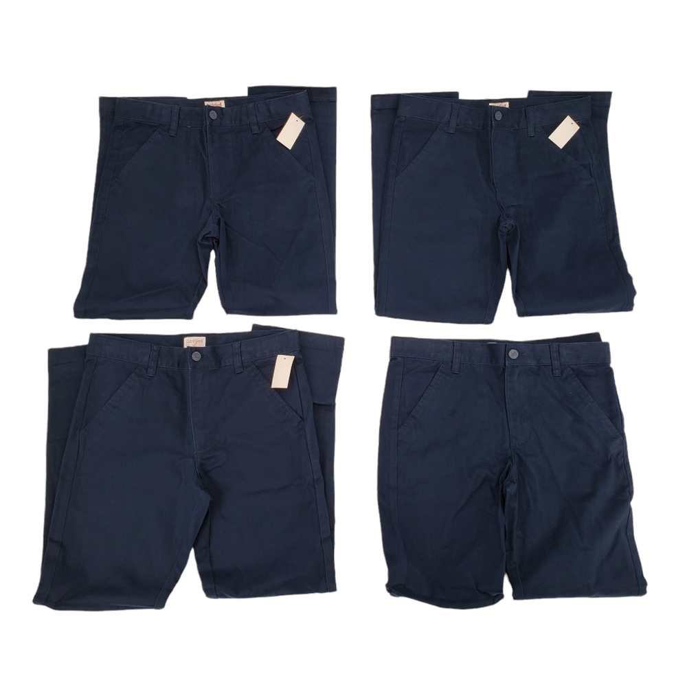 NWT Cat & Jack Boys School Uniform Pants Size 12 Husky - Four Pack Blue